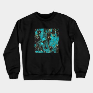 Abstract Design with Cells - Teal, Black and Gold Crewneck Sweatshirt